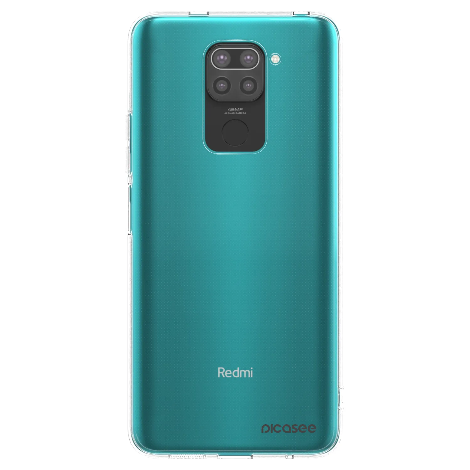 Picasee silikonowe czarne etui na Xiaomi Redmi Note 9 - Clear