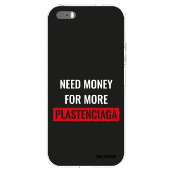 Picasee silikonowe przeźroczyste etui na Apple iPhone 5/5S/SE - More PLASTENCIAGA