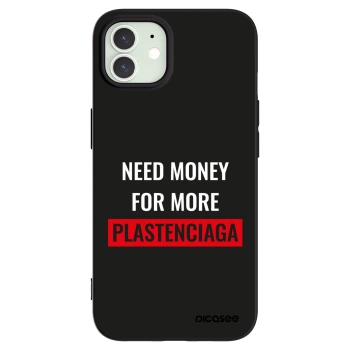Picasee silikonowe czarne etui na Apple iPhone 12 - More PLASTENCIAGA