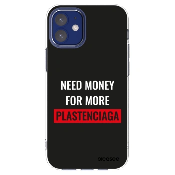 Picasee silikonowe przeźroczyste etui na Apple iPhone 12 mini - More PLASTENCIAGA