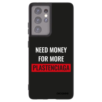 Picasee silikonowe czarne etui na Samsung Galaxy S21 Ultra 5G G998B - More PLASTENCIAGA