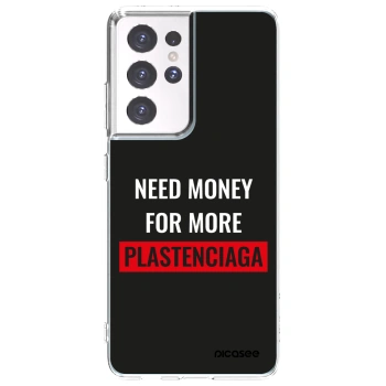 Picasee silikonowe przeźroczyste etui na Samsung Galaxy S21 Ultra 5G G998B - More PLASTENCIAGA