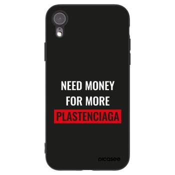Picasee silikonowe czarne etui na Apple iPhone XR - More PLASTENCIAGA