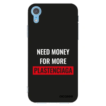 Picasee silikonowe przeźroczyste etui na Apple iPhone XR - More PLASTENCIAGA