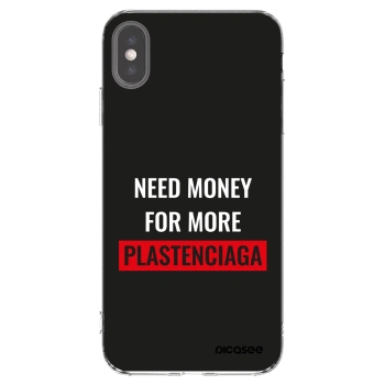 Picasee silikonowe przeźroczyste etui na Apple iPhone XS Max - More PLASTENCIAGA