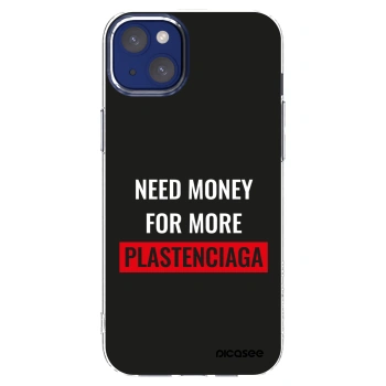 Picasee silikonowe przeźroczyste etui na Apple iPhone 14 Plus - More PLASTENCIAGA