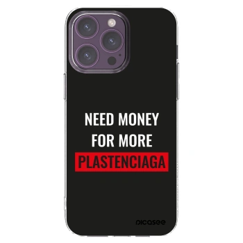 Picasee silikonowe przeźroczyste etui na Apple iPhone 14 Pro Max - More PLASTENCIAGA