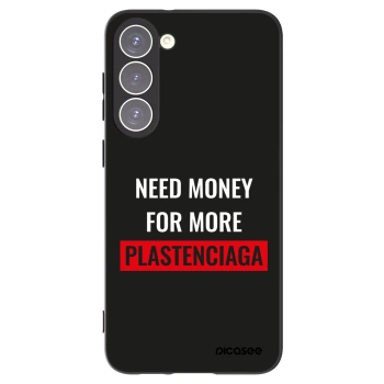 Picasee silikonowe czarne etui na Samsung Galaxy S23+ 5G - More PLASTENCIAGA