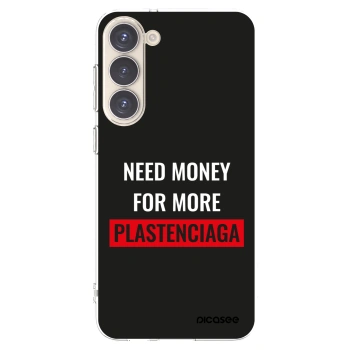 Picasee silikonowe przeźroczyste etui na Samsung Galaxy S23+ 5G - More PLASTENCIAGA
