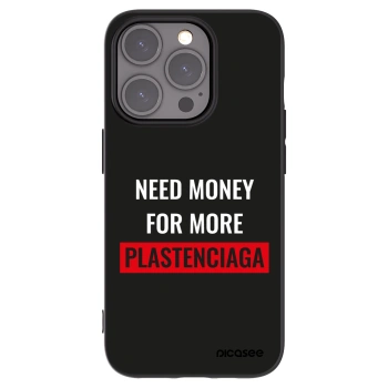 Picasee silikonowe czarne etui na Apple iPhone 15 Pro - More PLASTENCIAGA