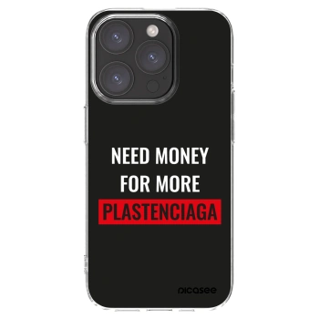 Picasee silikonowe przeźroczyste etui na Apple iPhone 15 Pro - More PLASTENCIAGA