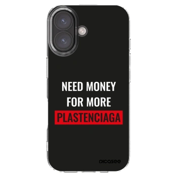 Picasee silikonowe przeźroczyste etui na Apple iPhone 16 - More PLASTENCIAGA