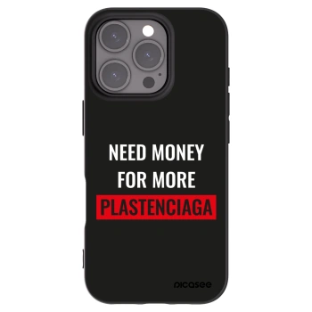 Picasee silikonowe czarne etui na Apple iPhone 16 Pro - More PLASTENCIAGA