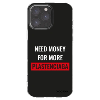 Picasee silikonowe przeźroczyste etui na Apple iPhone 16 Pro Max - More PLASTENCIAGA