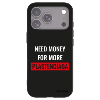 Picasee silikonowe czarne etui na Apple iPhone 17 Pro - More PLASTENCIAGA