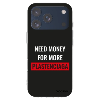 Picasee silikonowe przeźroczyste etui na Apple iPhone 17 Pro - More PLASTENCIAGA