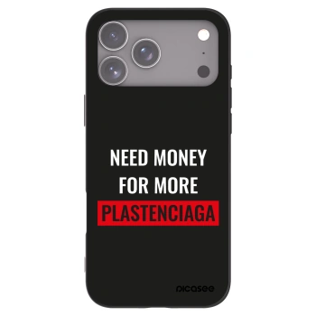 Picasee silikonowe czarne etui na Apple iPhone 17 Pro Max - More PLASTENCIAGA