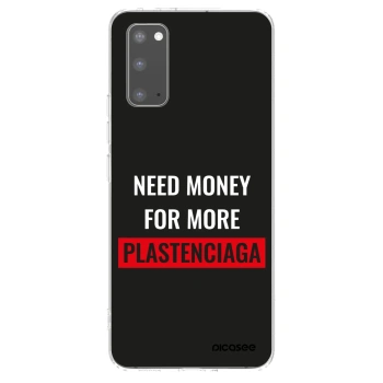 Picasee silikonowe przeźroczyste etui na Samsung Galaxy S20 G980F - More PLASTENCIAGA