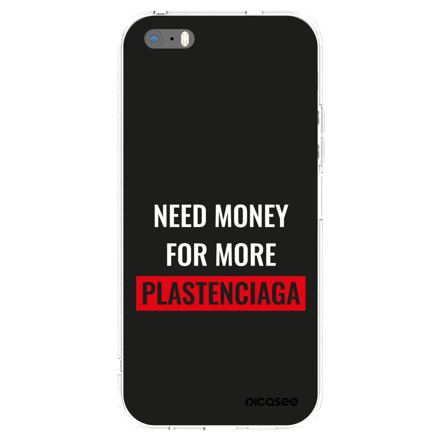 Picasee silikonowe przeźroczyste etui na Apple iPhone 5/5S/SE - More PLASTENCIAGA