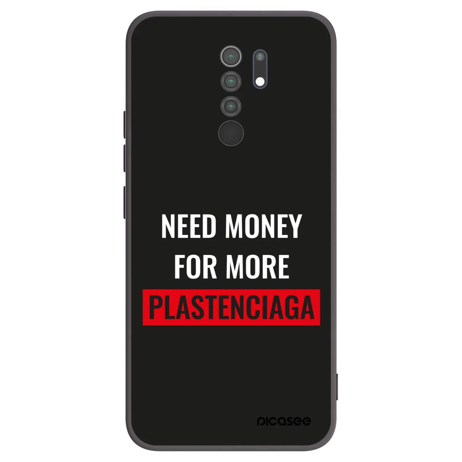 Picasee silikonowe czarne etui na Xiaomi Redmi 9 - More PLASTENCIAGA
