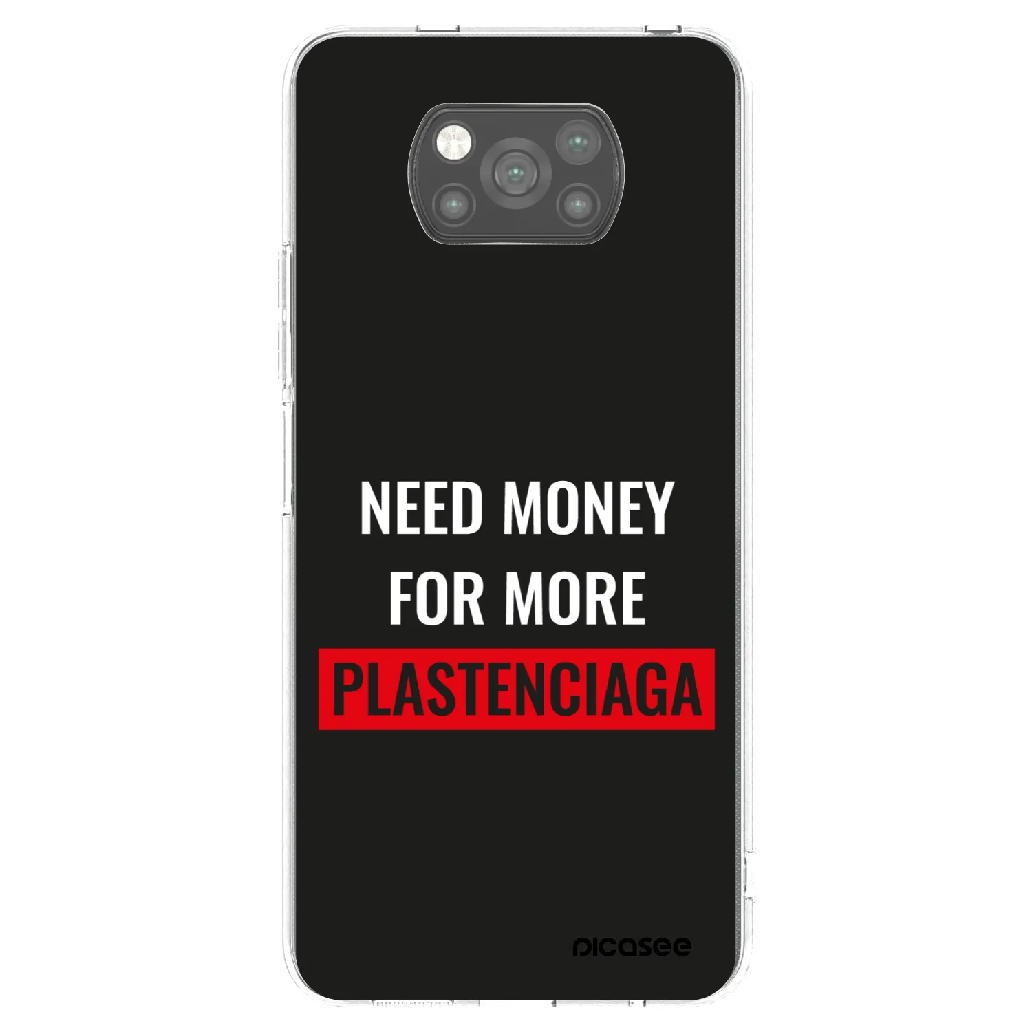 Picasee silikonowe czarne etui na Xiaomi Poco X3 - More PLASTENCIAGA