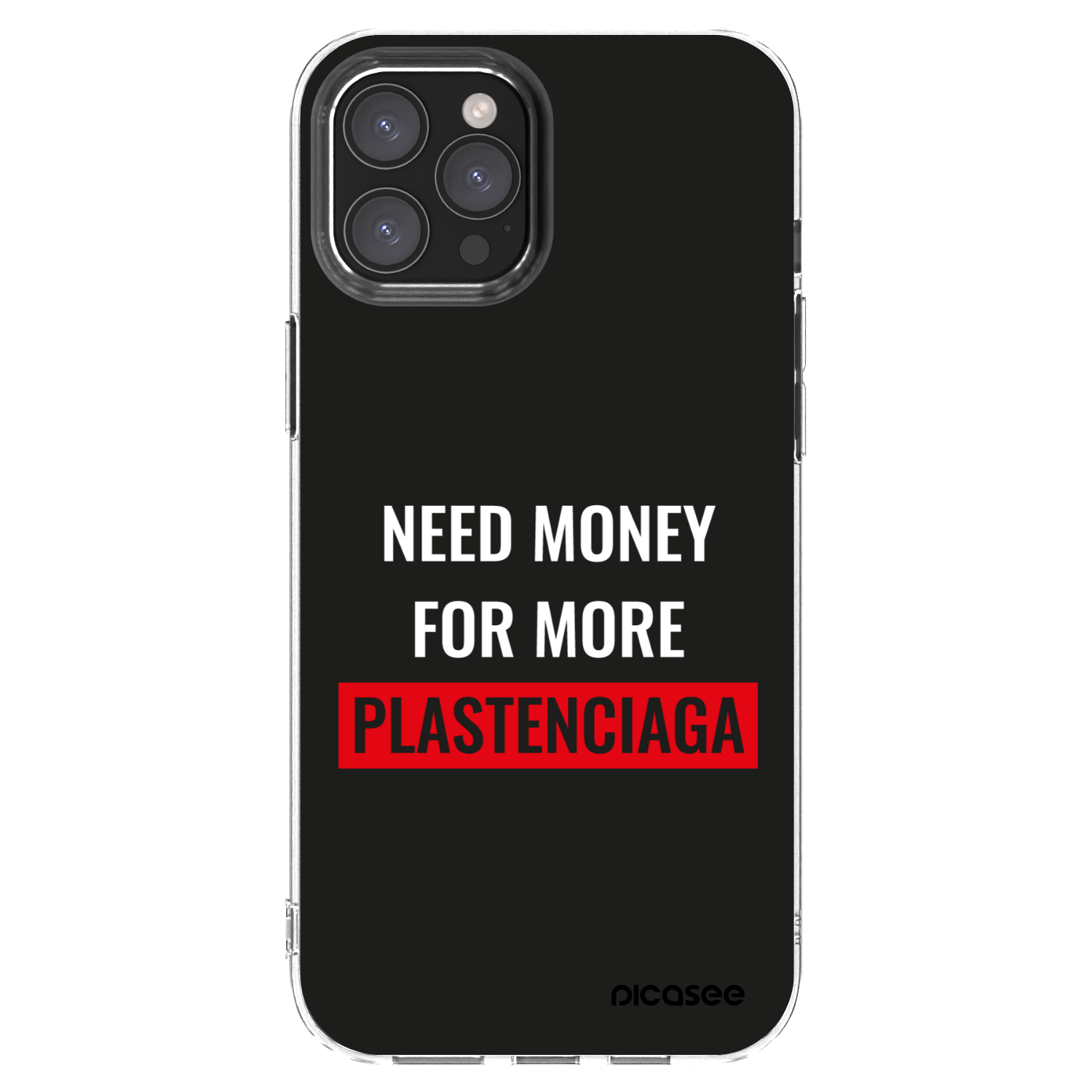 Picasee silikonowe przeźroczyste etui na Apple iPhone 12 Pro Max - More PLASTENCIAGA