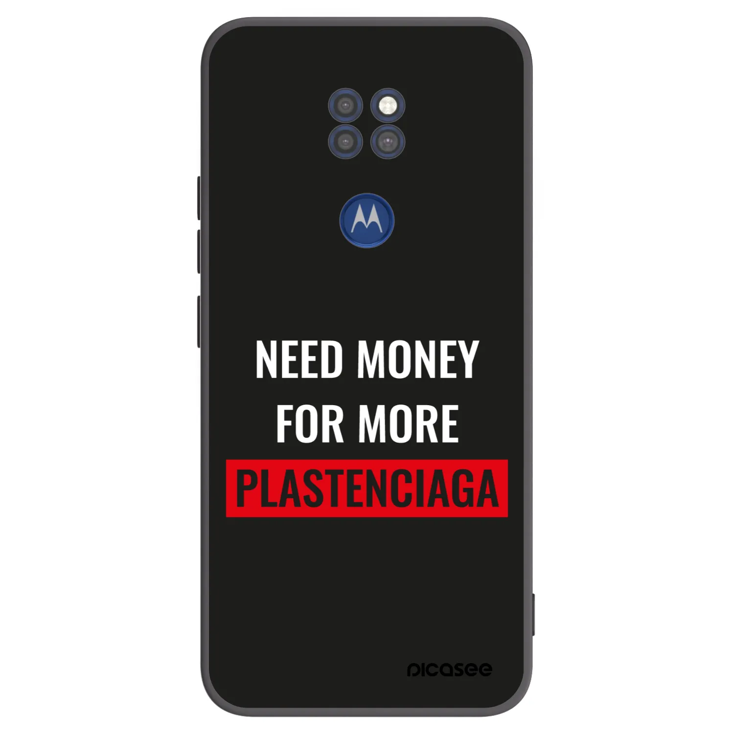 Picasee silikonowe czarne etui na Motorola Moto G9 Play - More PLASTENCIAGA
