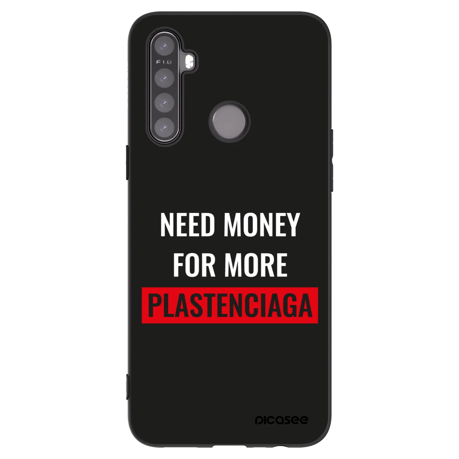 Picasee silikonowe czarne etui na Realme 5 - More PLASTENCIAGA