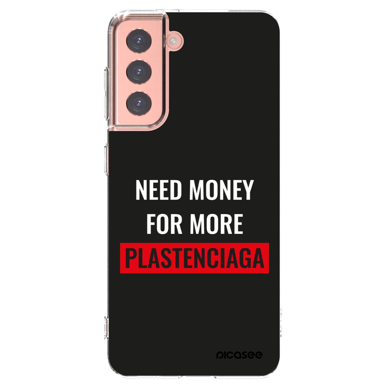 Picasee silikonowe przeźroczyste etui na Samsung Galaxy S21 5G G991B - More PLASTENCIAGA