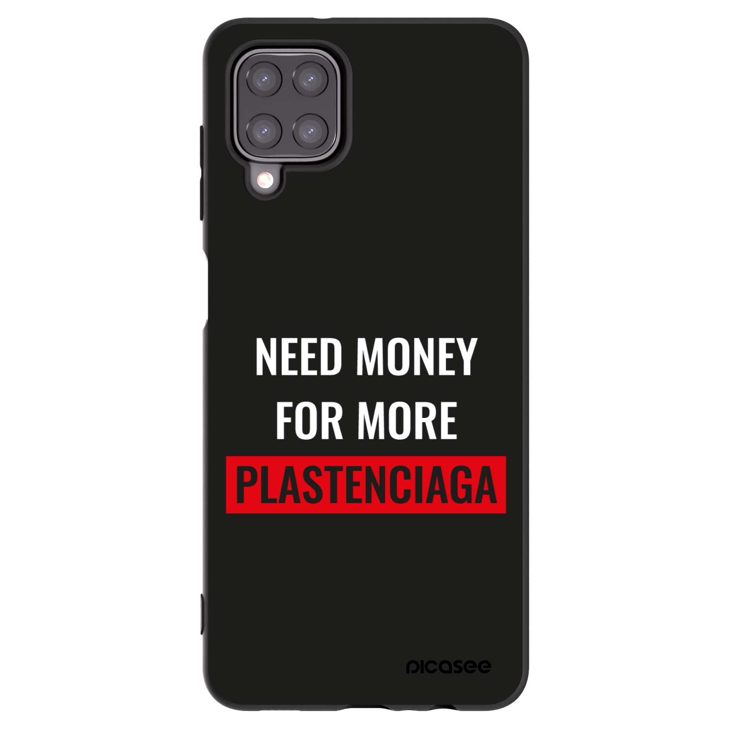 Picasee silikonowe czarne etui na Samsung Galaxy A12 A125F - More PLASTENCIAGA