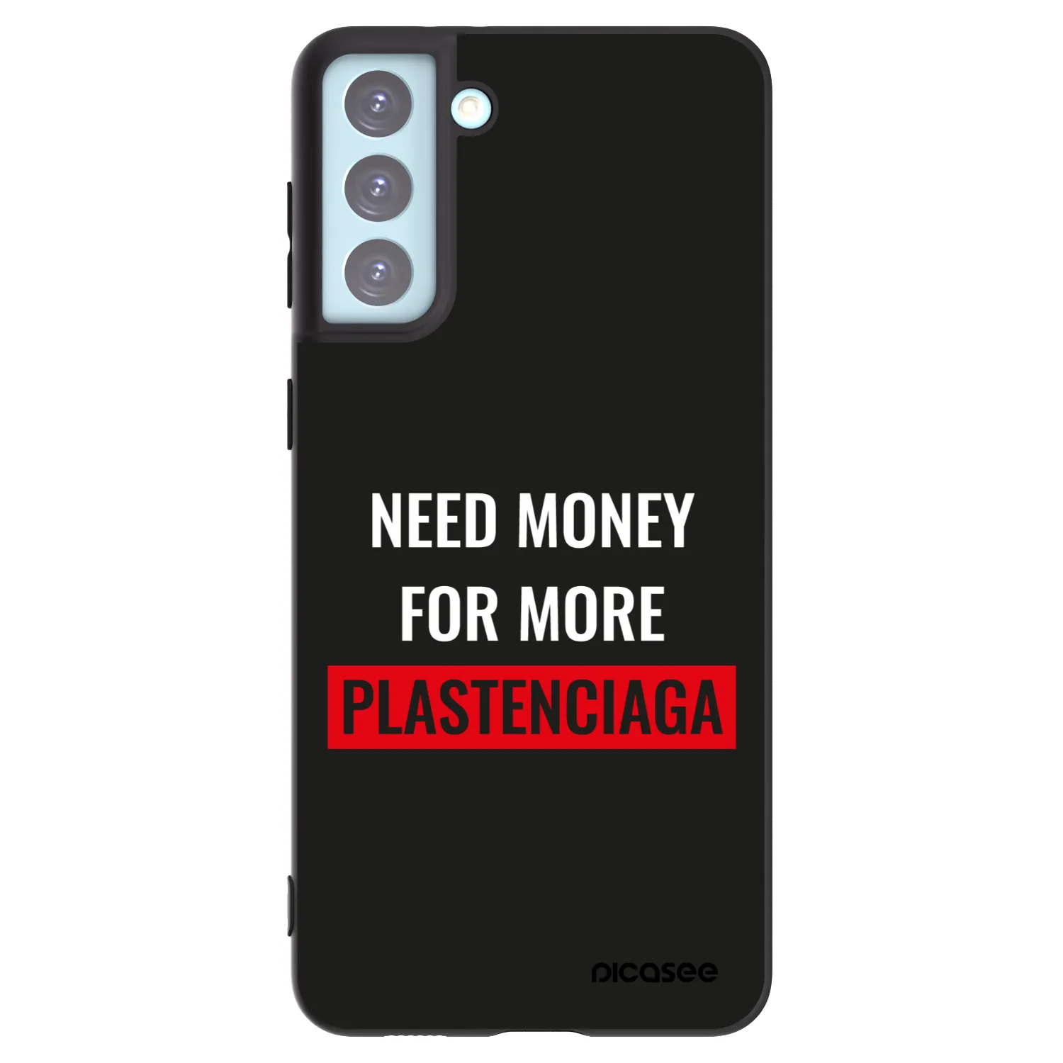 Picasee silikonowe czarne etui na Samsung Galaxy S21+ 5G G996F - More PLASTENCIAGA