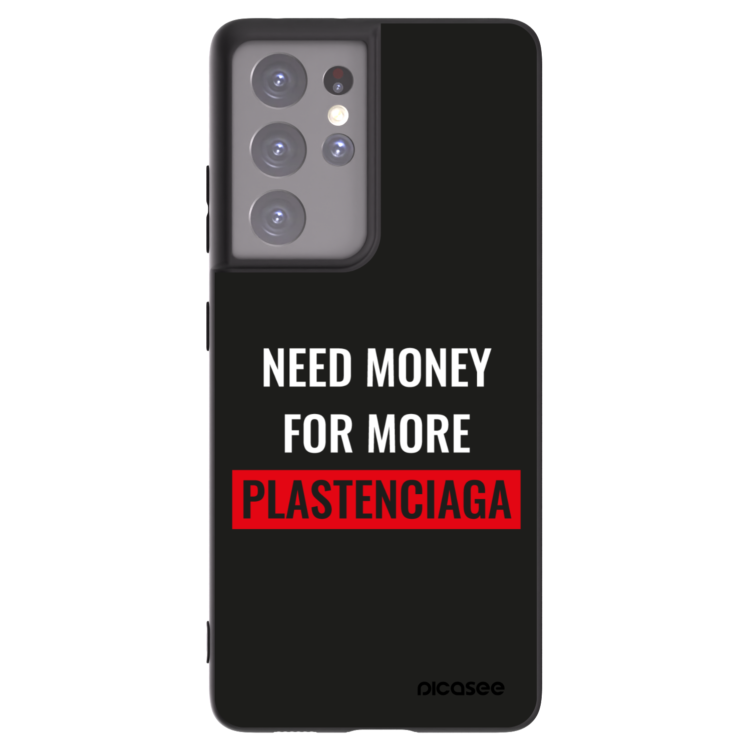 Picasee silikonowe czarne etui na Samsung Galaxy S21 Ultra 5G G998B - More PLASTENCIAGA
