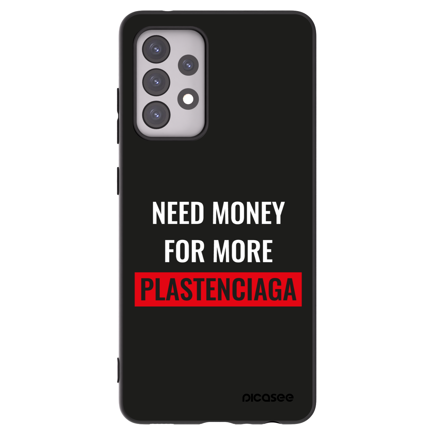 Picasee silikonowe czarne etui na Samsung Galaxy A52 5G A525F - More PLASTENCIAGA