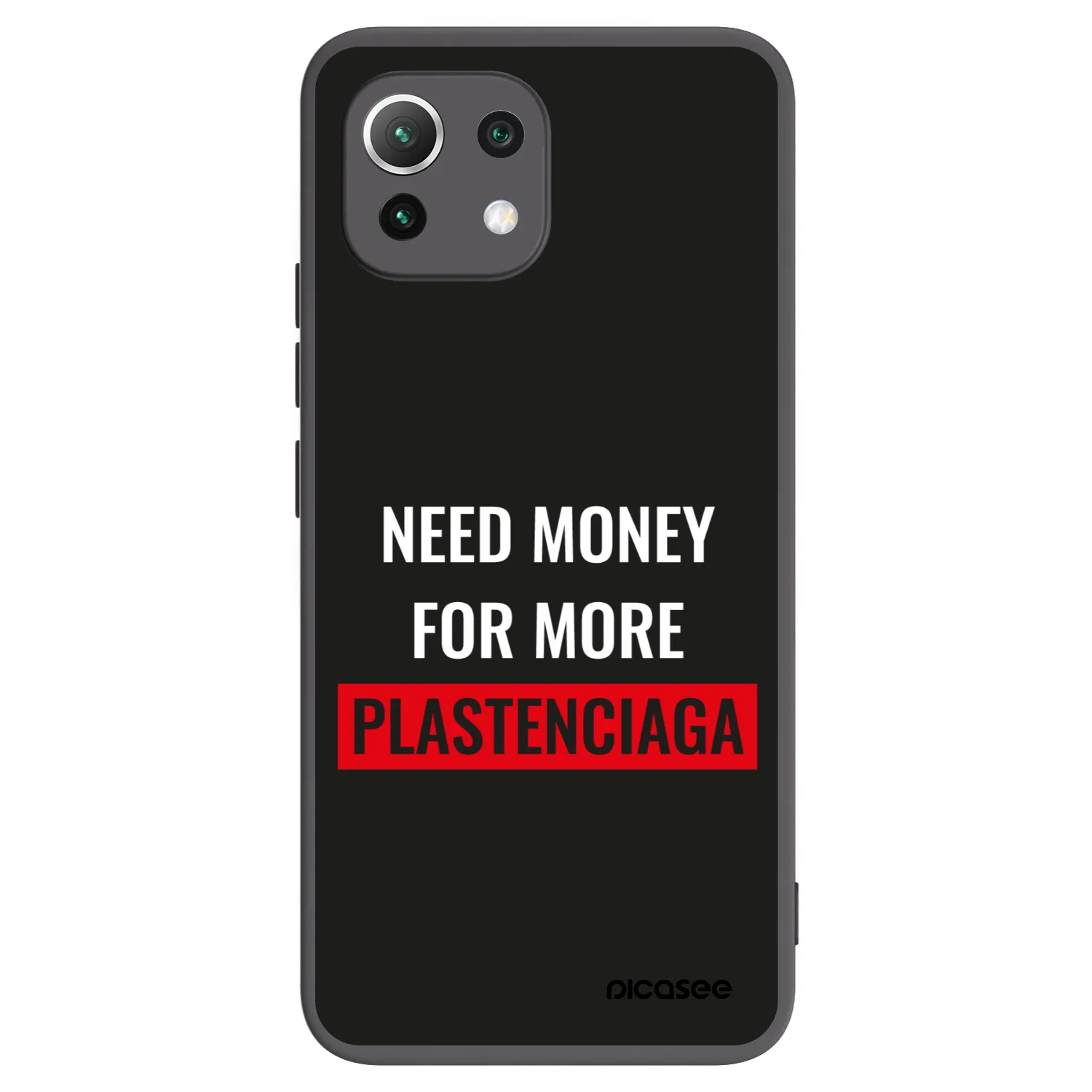 Picasee silikonowe czarne etui na Xiaomi Mi 11 Lite - More PLASTENCIAGA