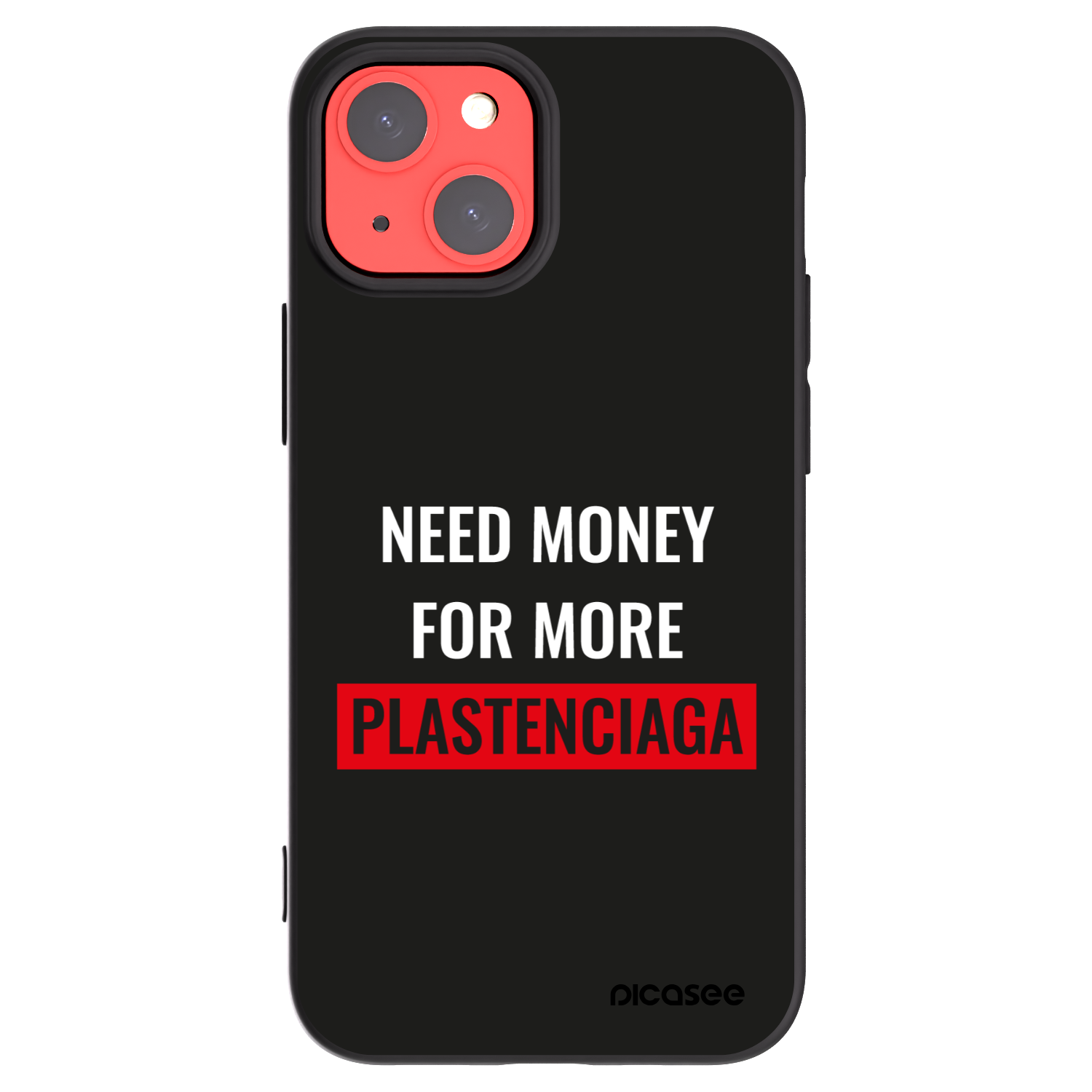 Picasee silikonowe czarne etui na Apple iPhone 13 mini - More PLASTENCIAGA