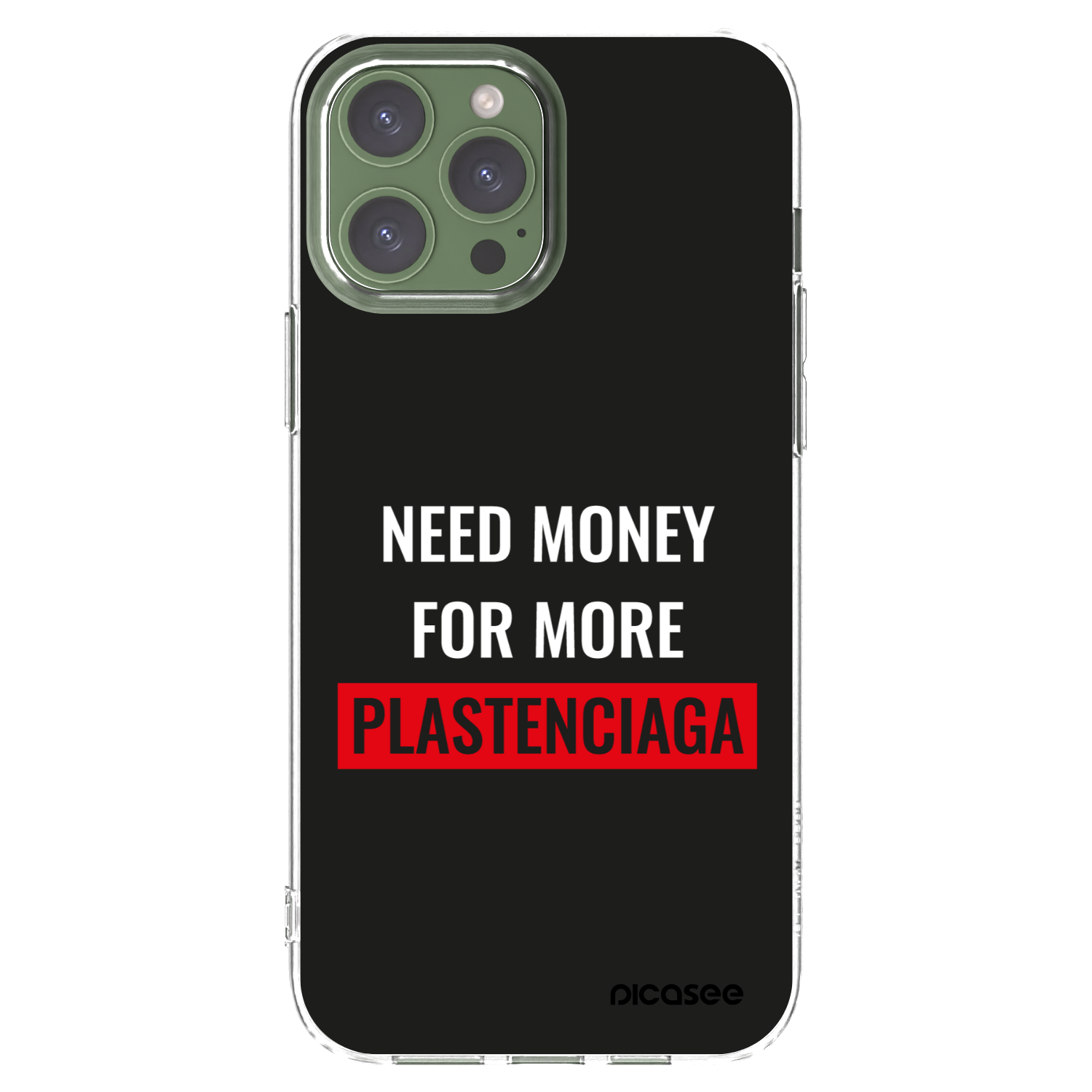 Picasee silikonowe przeźroczyste etui na Apple iPhone 13 Pro Max - More PLASTENCIAGA