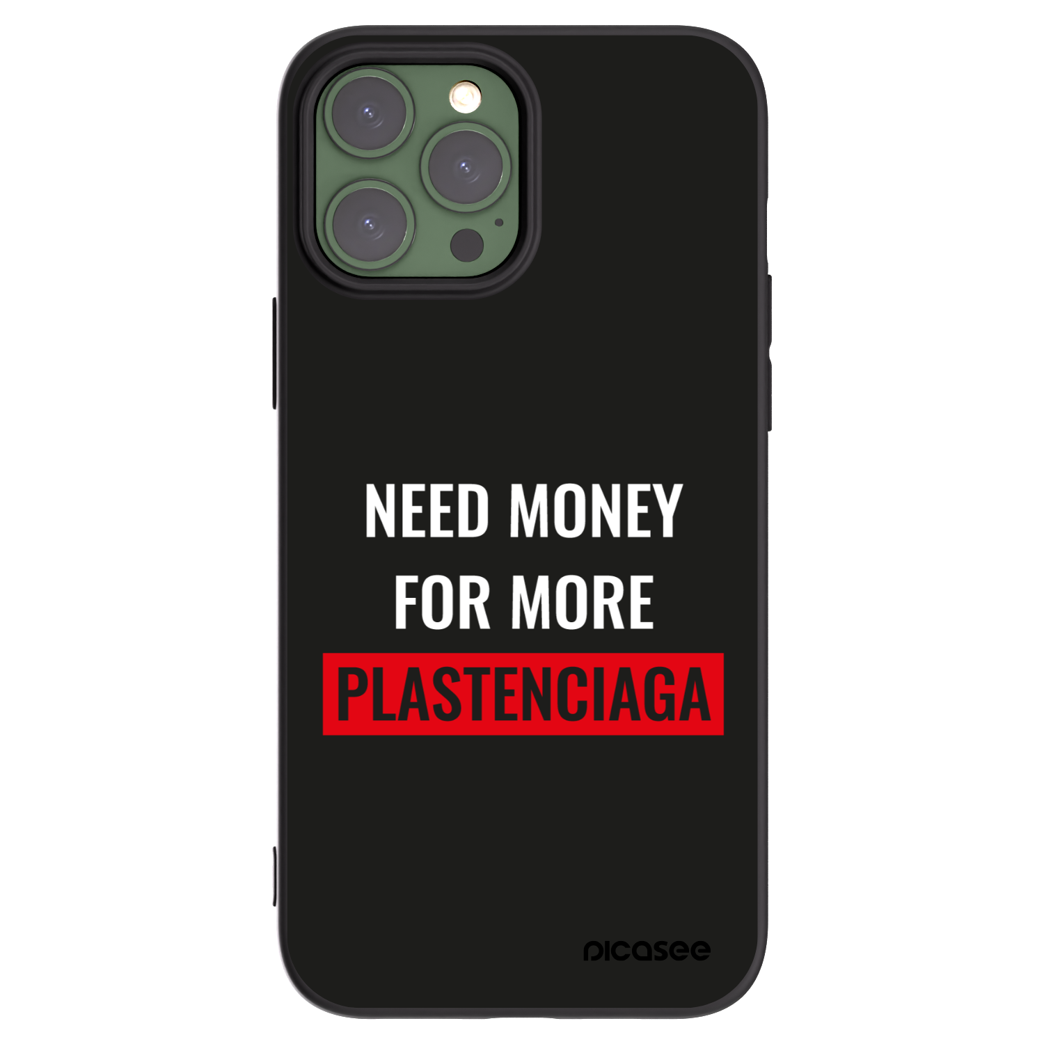 Picasee silikonowe czarne etui na Apple iPhone 13 Pro Max - More PLASTENCIAGA