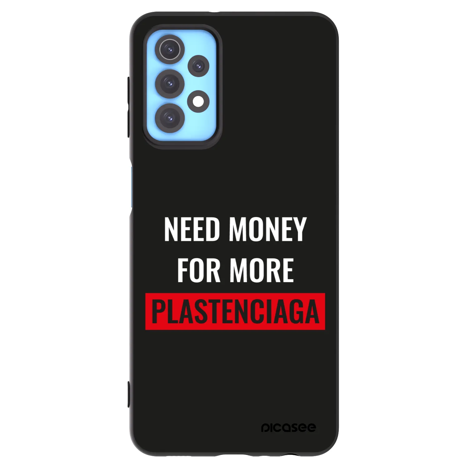Picasee silikonowe czarne etui na Samsung Galaxy A32 4G SM-A325F - More PLASTENCIAGA