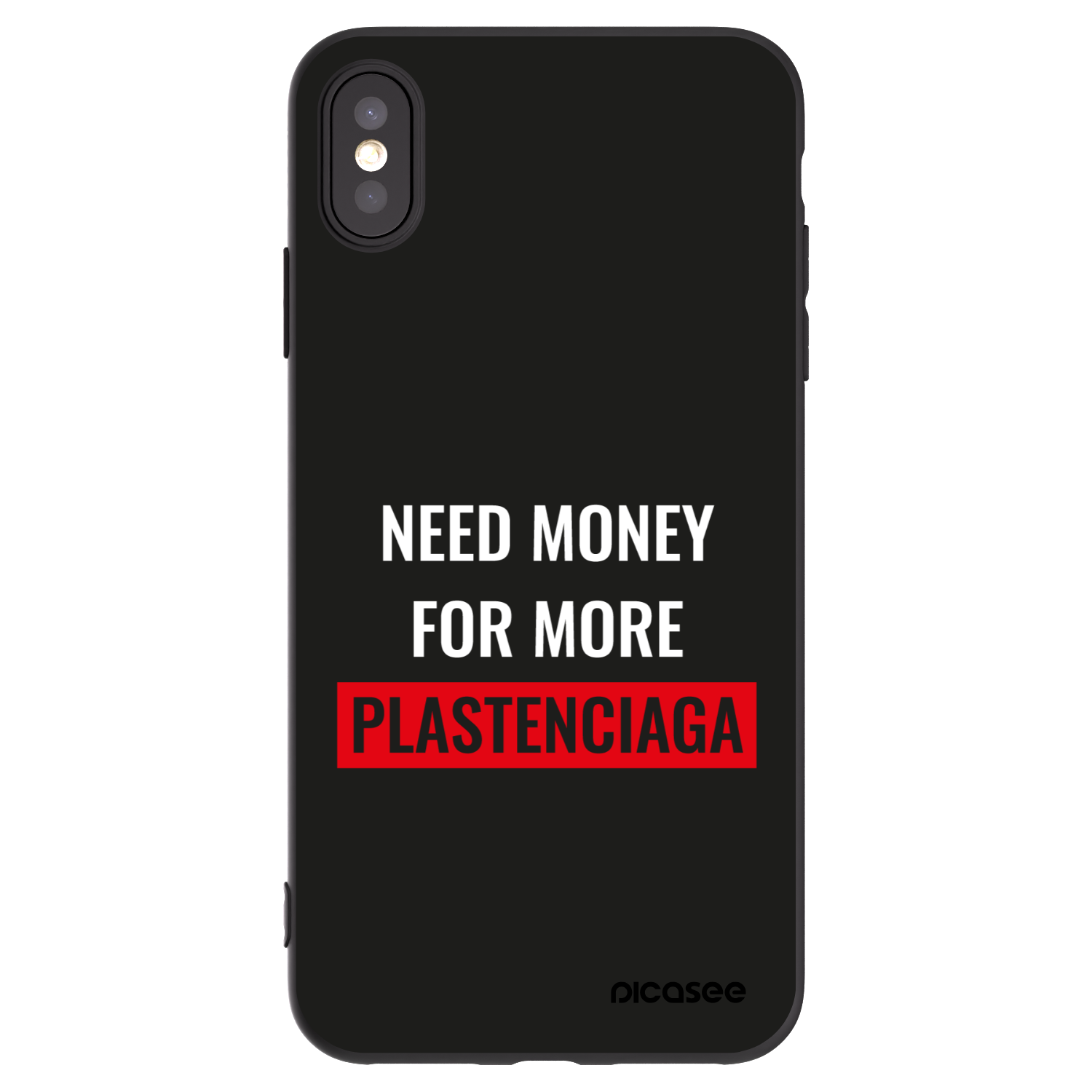 Picasee silikonowe czarne etui na Apple iPhone XS Max - More PLASTENCIAGA