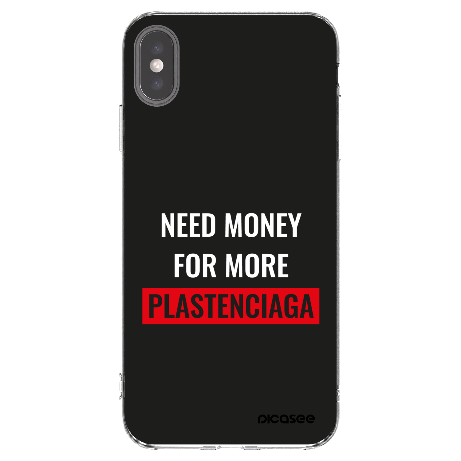 Picasee silikonowe przeźroczyste etui na Apple iPhone XS Max - More PLASTENCIAGA