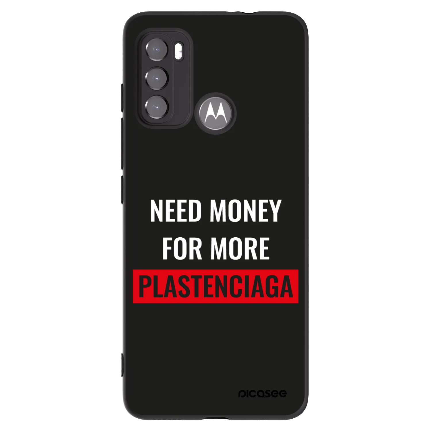 Picasee silikonowe czarne etui na Motorola Moto G60 - More PLASTENCIAGA