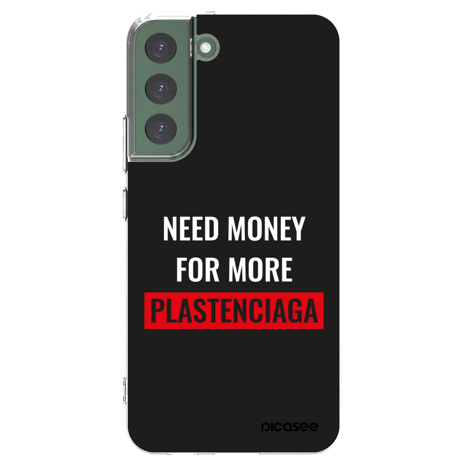 Picasee silikonowe przeźroczyste etui na Samsung Galaxy S22+ 5G - More PLASTENCIAGA
