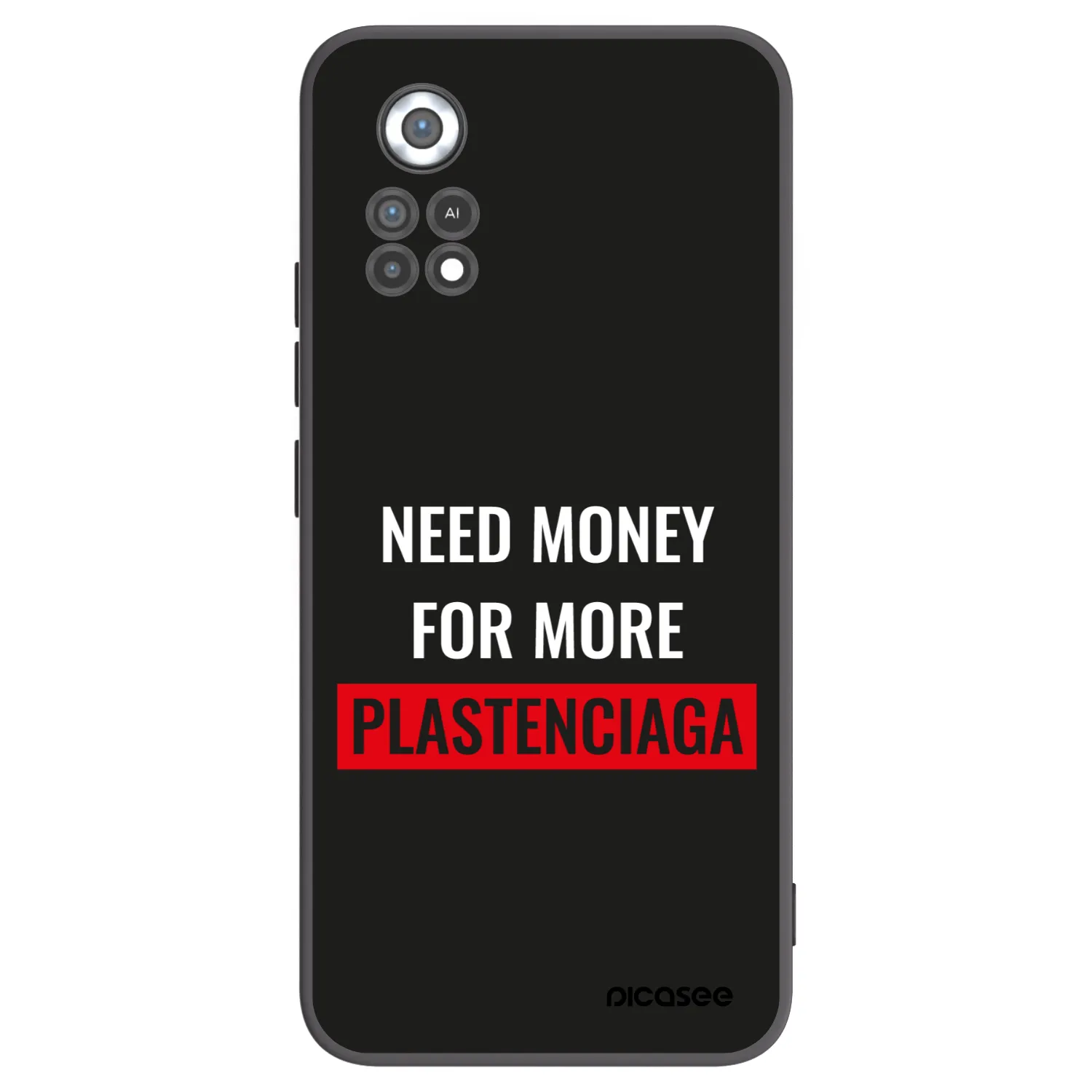 Picasee silikonowe czarne etui na Xiaomi Poco X4 Pro 5G - More PLASTENCIAGA