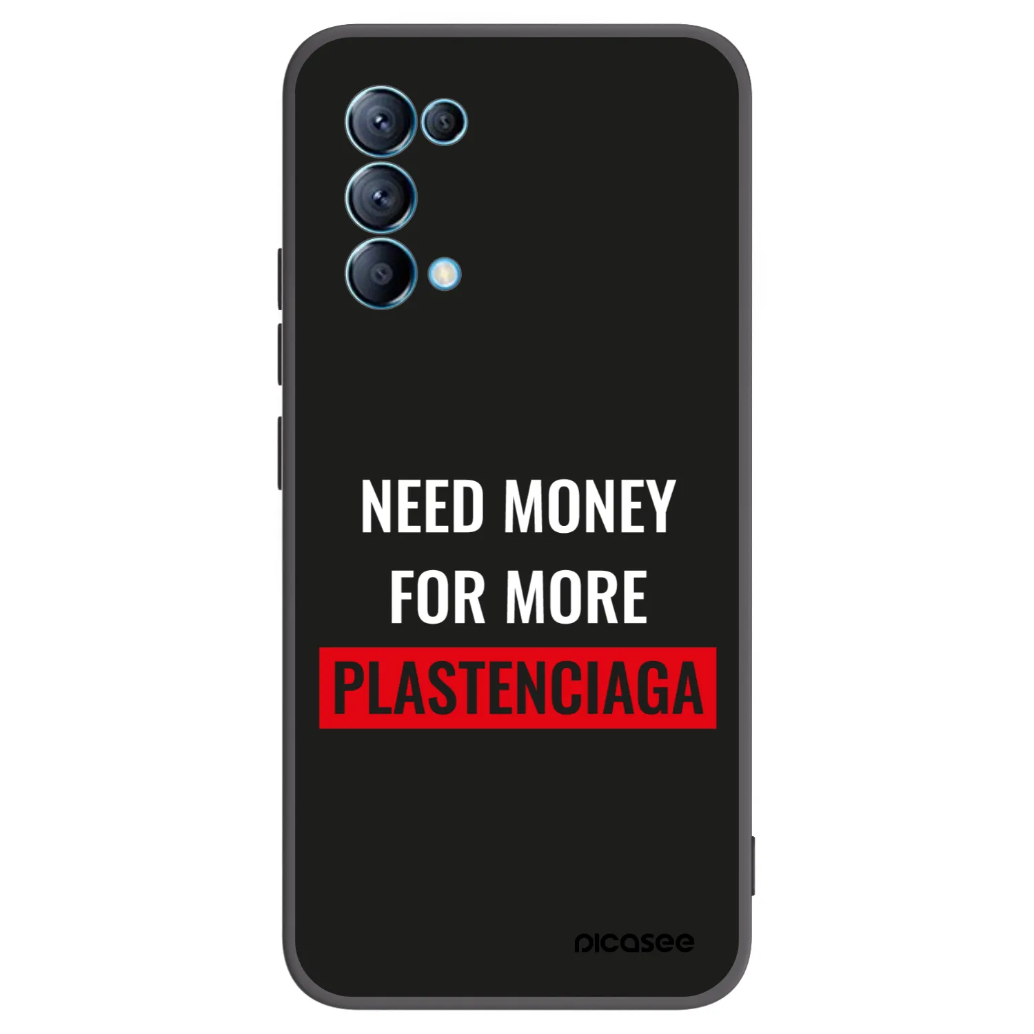Picasee silikonowe czarne etui na OPPO Reno 5 5G - More PLASTENCIAGA