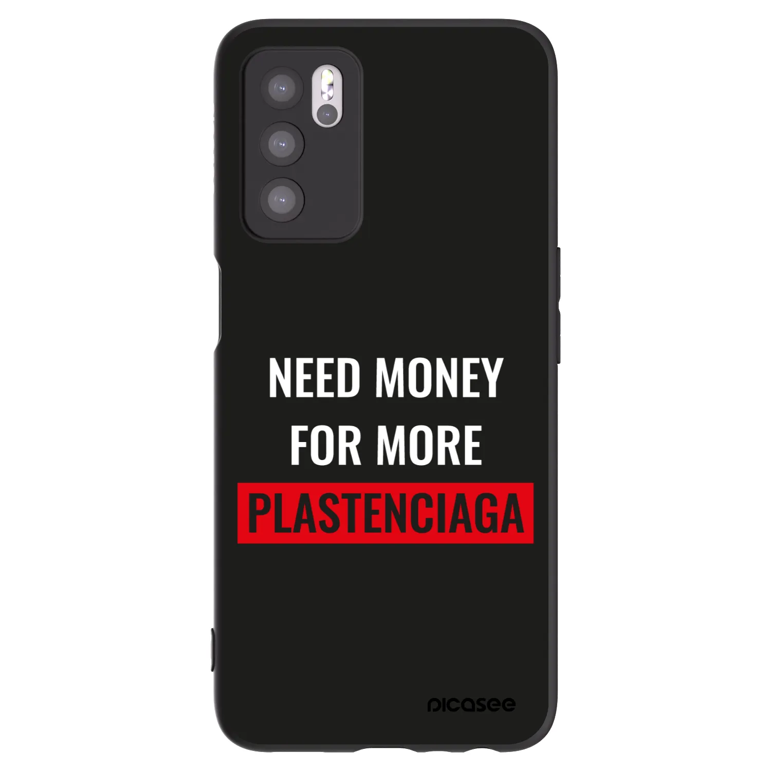 Picasee silikonowe czarne etui na OPPO A16 - More PLASTENCIAGA