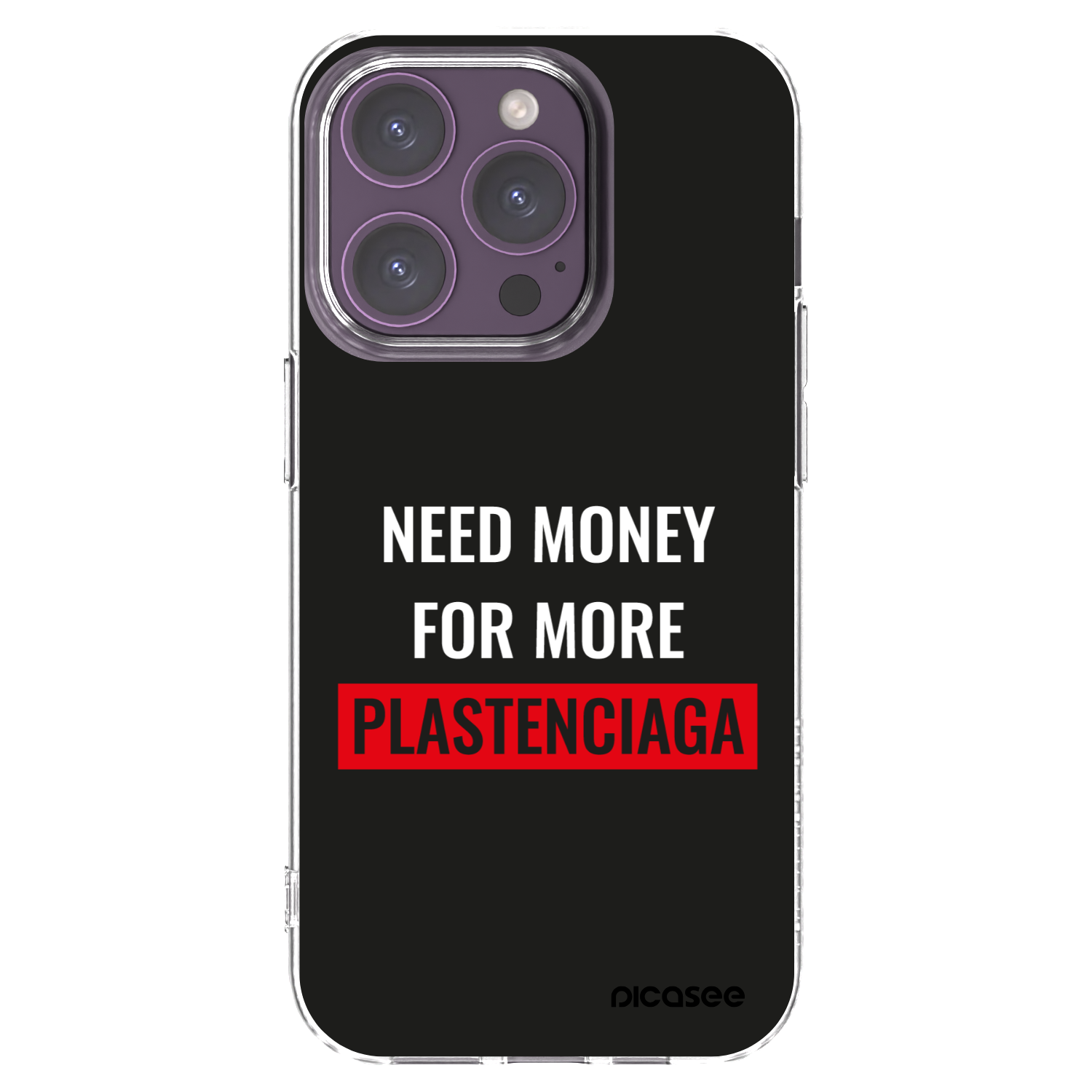 Picasee silikonowe przeźroczyste etui na Apple iPhone 14 Pro - More PLASTENCIAGA