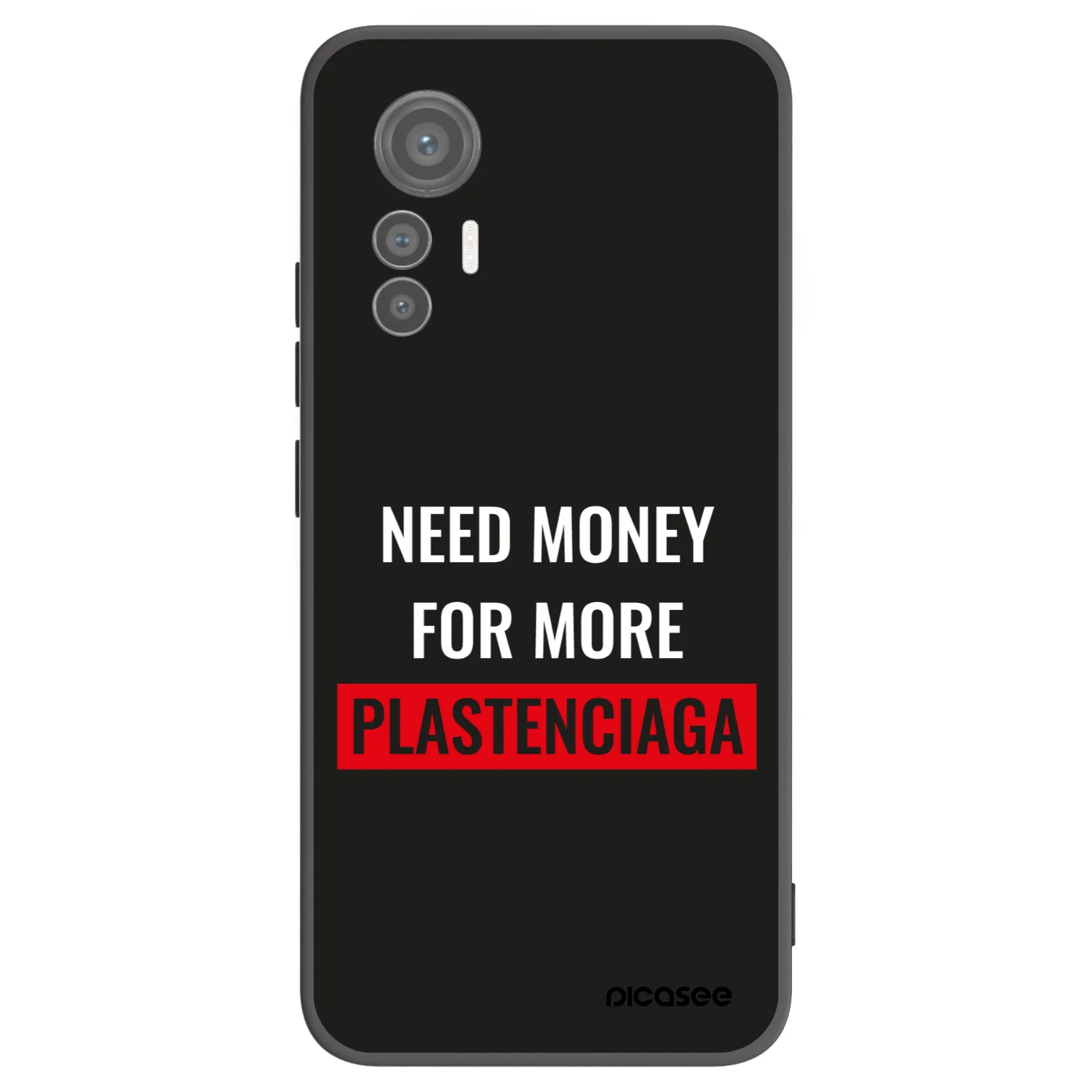 Picasee silikonowe czarne etui na Xiaomi 12 Lite - More PLASTENCIAGA