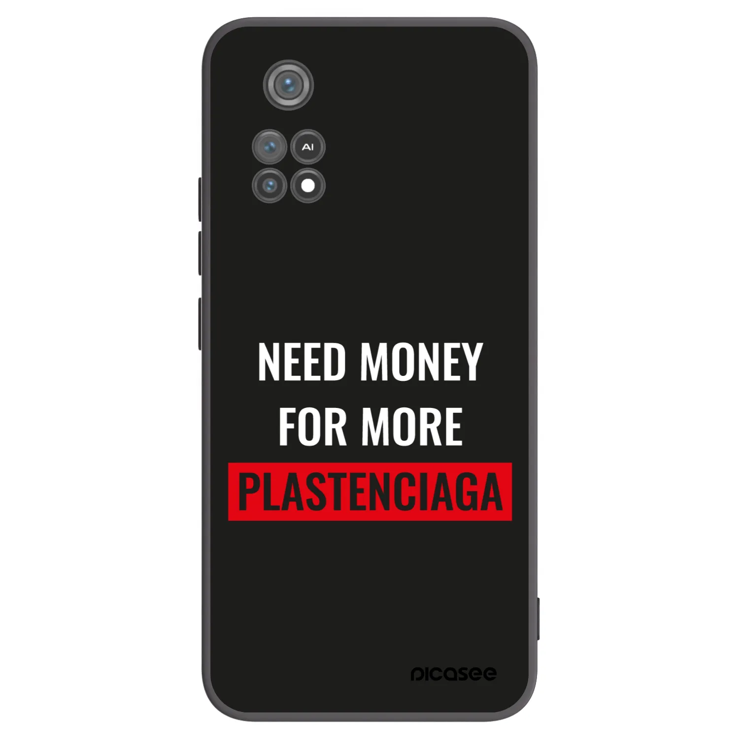 Picasee silikonowe czarne etui na Xiaomi Poco M4 Pro - More PLASTENCIAGA