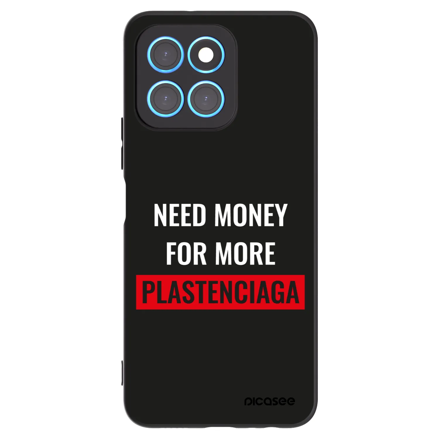 Picasee silikonowe czarne etui na Honor X8 5G - More PLASTENCIAGA