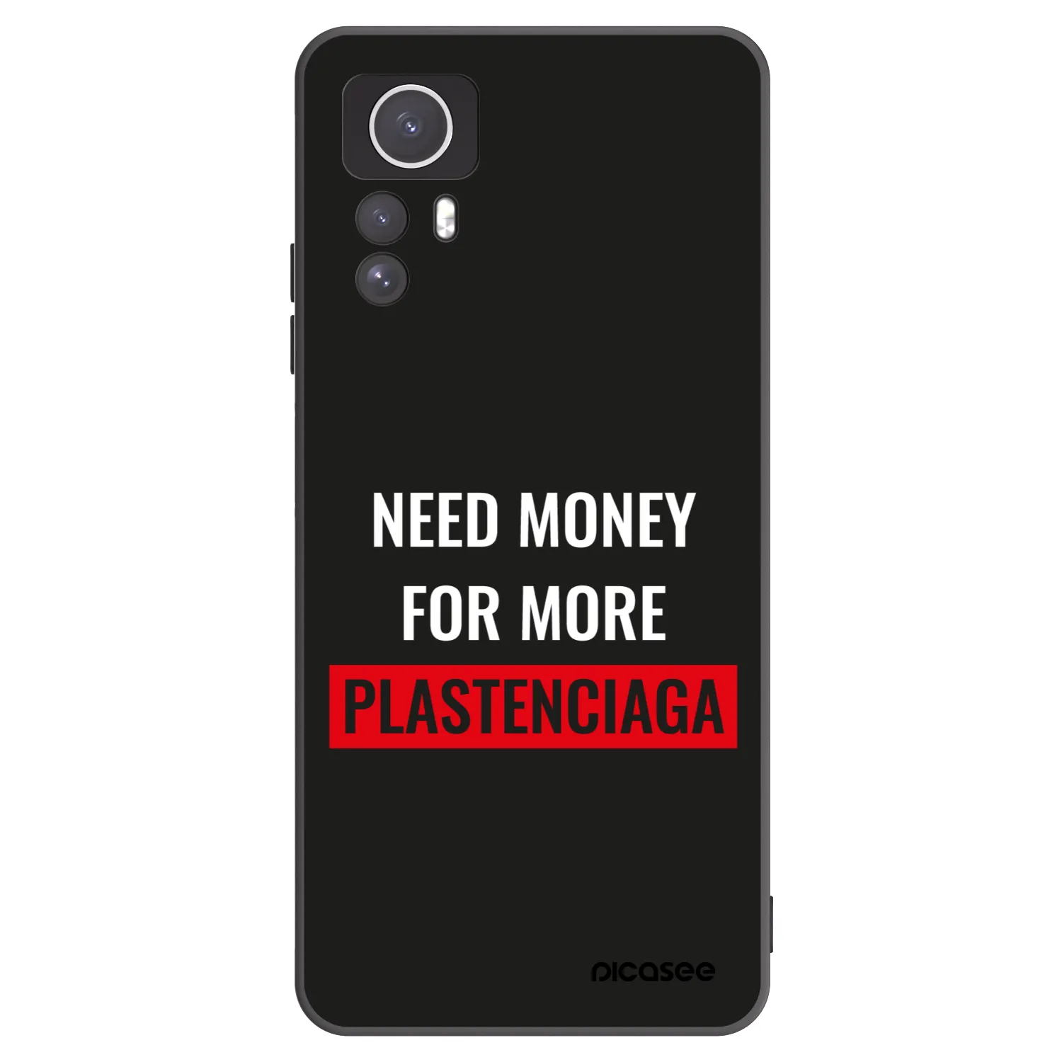 Picasee silikonowe czarne etui na Xiaomi Redmi Note 12S - More PLASTENCIAGA